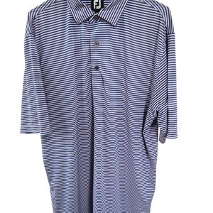 FootJoy Blue And Pink Striped Golf Polo Shirt Large